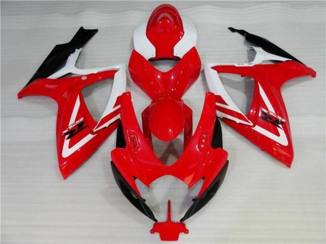 2006-2007 Red White GSXR 600/750 Motorcycle Fairings 2006-2007 Red White GSXR 600/750 Motorcycle Fairings