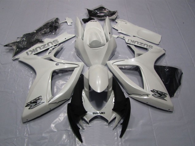 2006-2007 White GSXR 600 Motorcycle Fairing 2006-2007 White GSXR 600 Motorcycle Fairing