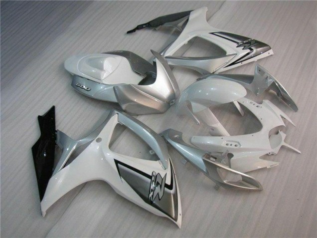 2006-2007 White Silver GSXR 600/750 Full Motorcycle Fairing Kits 2006-2007 White Silver GSXR 600/750 Full Motorcycle Fairing Kits
