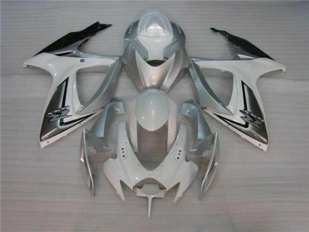 2006-2007 White Silver GSXR 600/750 Motorcycle Fairing 2006-2007 White Silver GSXR 600/750 Motorcycle Fairing