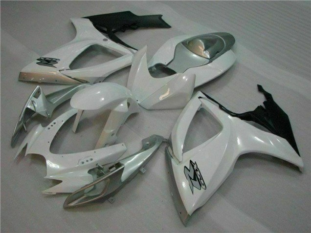 2006-2007 White Silver GSXR 600/750 Motorcycle Fairings