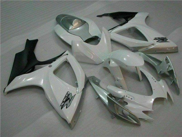2006-2007 White Silver GSXR 600/750 Motorcycle Fairings