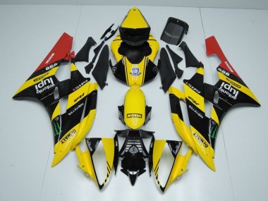 2006-2007 Yellow Black Monster YZF R6 Motorcycle Fairings