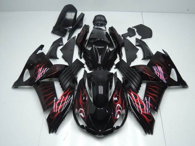 2006-2011 Red Flame ZX14R ZZR1400 Motorcycle Fairings 2006-2011 Red Flame ZX14R ZZR1400 Motorcycle Fairings