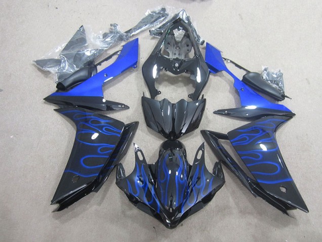 2007-2008 Black Blue Flame YZF R1 Motorcycle Fairings 2007-2008 Black Blue Flame YZF R1 Motorcycle Fairings