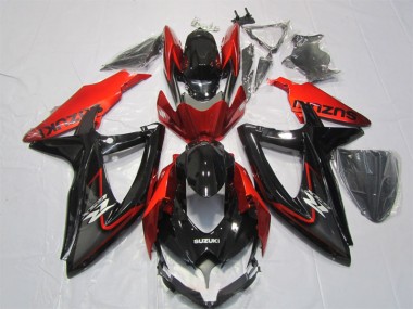 2007-2008 Black Red GSXR 1000 Motorcycle Fairing