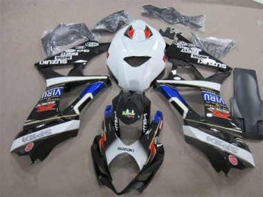 2007-2008 Black White Blue GSXR 1000 Motorcycle Fairings