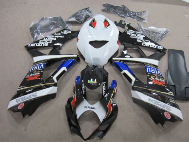 2007-2008 Black White Blue GSXR 1000 Motorcycle Fairings 2007-2008 Black White Blue GSXR 1000 Motorcycle Fairings