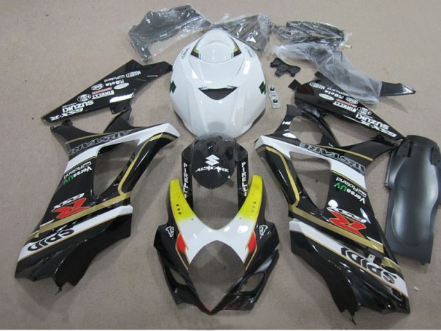 2007-2008 Black White GSXR 1000 Motorcycle Fairings