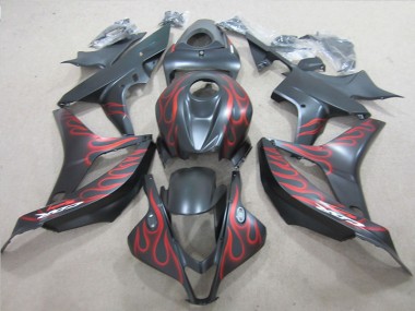 2007-2008 Black with Red Flame CBR600RR Motorcycle Fairings