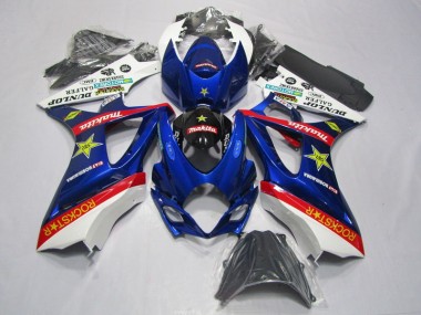 2007-2008 Blue Red Rockstar GSXR 1000 Motorcycle Fairings