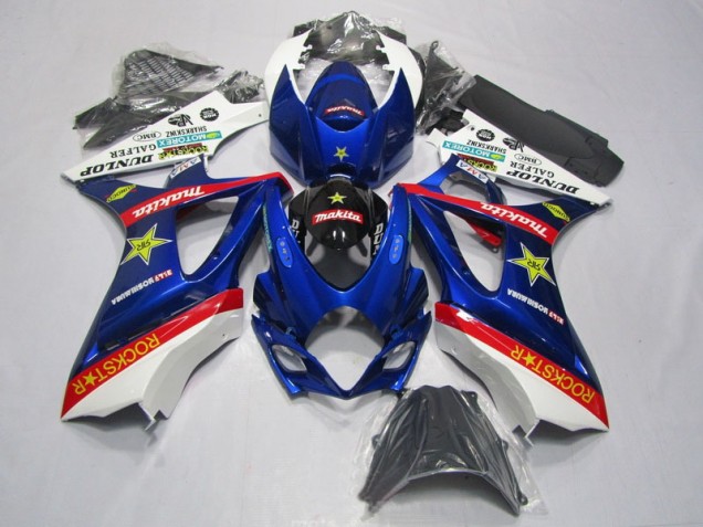 2007-2008 Blue Red Rockstar GSXR 1000 Motorcycle Fairings