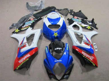 2007-2008 Blue White Rockstar GSXR 1000 Motorcycle Fairings