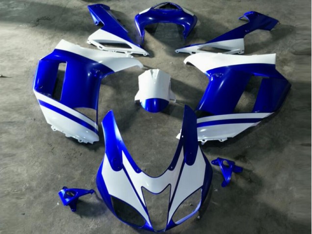 2007-2008 Blue White ZX6R Motorcycle Fairings 2007-2008 Blue White ZX6R Motorcycle Fairings