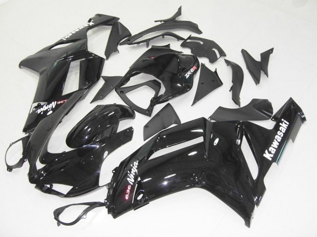 2007-2008 Glossy Black ZX6R Motorcycle Fairings 2007-2008 Glossy Black ZX6R Motorcycle Fairings