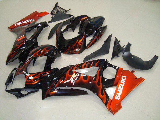 2007-2008 Orange Flame GSXR 1000 Motorcycle Fairings