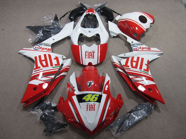 2007-2008 Red White Fiat 46 YZF R1 Motorcycle Fairings 2007-2008 Red White Fiat 46 YZF R1 Motorcycle Fairings