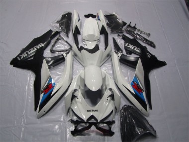 2007-2008 White Black GSXR 1000 Motorcycle Fairings