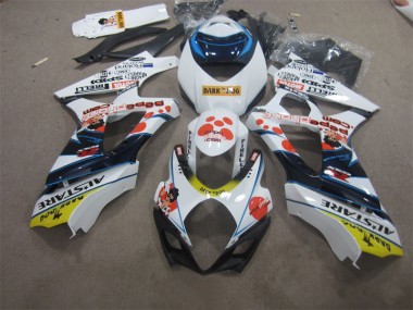 2007-2008 White Blue Dark Dog GSXR 1000 Motorcycle Fairings