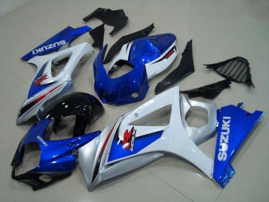 2007-2008 White Blue GSXR 1000 Motorcycle Fairings