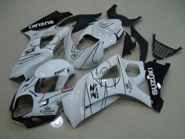 2007-2008 White Corona GSXR 1000 Motorcycle Fairings