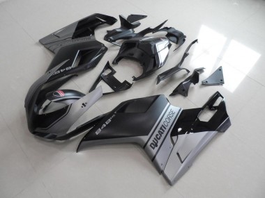 2007-2014 Matte Black Silver OEM Style Ducati 848 1098 1198 Motorcycle Fairings