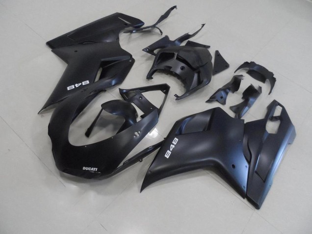 2007-2014 Matte Black with White 848 Ducati 848 1098 1198 Motorcycle Fairings 2007-2014 Matte Black with White 848 Ducati 848 1098 1198 Motorcycle Fairings