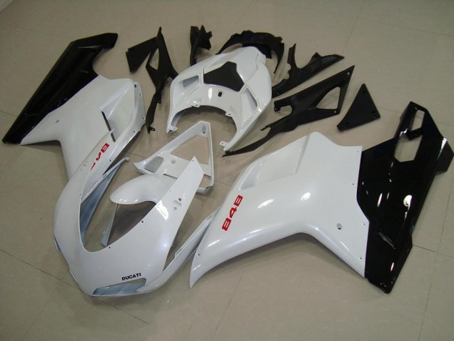 2007-2014 Pearl White Black Ducati 848 1098 1198 Motorcycle Fairings 2007-2014 Pearl White Black Ducati 848 1098 1198 Motorcycle Fairings