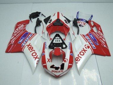 2007-2014 Pearl White New Xerox Ducati 848 1098 1198 Motorcycle Fairings