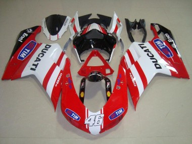 2007-2014 Red White 46 Ducati 848 1098 1198 Motorcycle Fairings