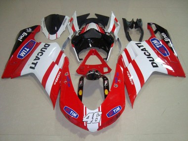 2007-2014 Red White Tim 46 Ducati 1098 Motorcycle Fairings