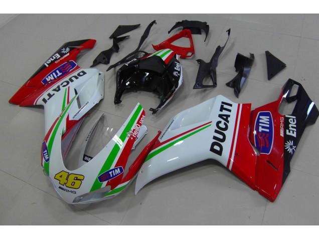 2007-2014 Red White Yellow 46 Ducati 848 1098 1198 Motorcycle Fairings