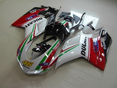 2007-2014 White Red 46 Ducati 1098 Motorcycle Fairings
