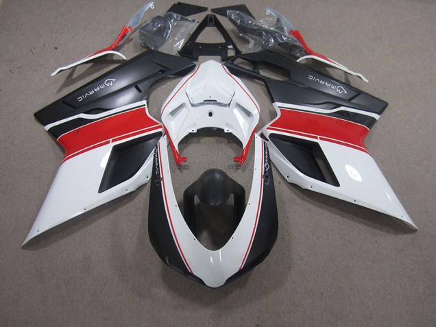 2007-2014 White Red Black Marvic Ducati 848 Motorcycle Fairings 2007-2014 White Red Black Marvic Ducati 848 Motorcycle Fairings