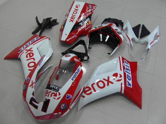 2007-2014 White Red Xerox Ducati 848 1098 1198 Motorcycle Fairing 2007-2014 White Red Xerox Ducati 848 1098 1198 Motorcycle Fairing