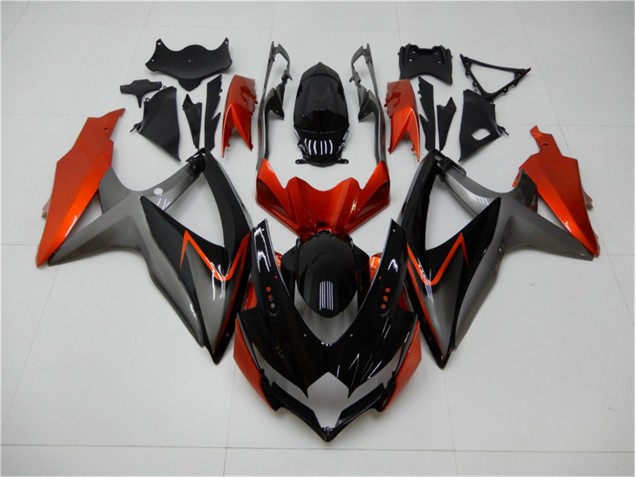 2008-2010 Black Orange Grey GSXR 600/750 Motorcycle Fairings