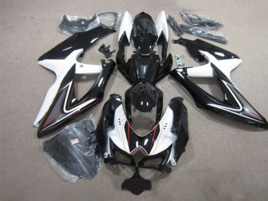 2008-2010 Black White GSXR 600 Motorcycle Fairing