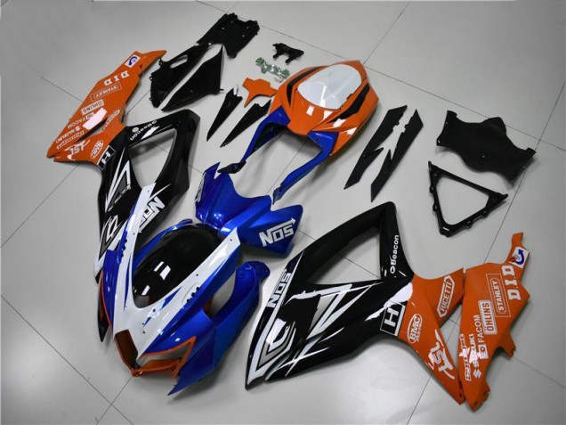 2008-2010 Blue Orange GSXR 600/750 Motorcycle Fairings 2008-2010 Blue Orange GSXR 600/750 Motorcycle Fairings