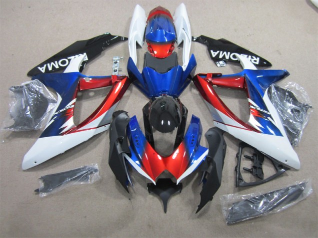 2008-2010 Blue Red White GSXR 600 Motorcycle Fairings 2008-2010 Blue Red White GSXR 600 Motorcycle Fairings