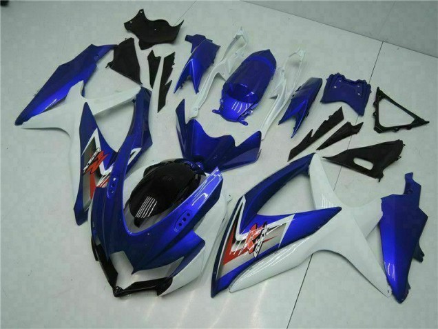 2008-2010 Blue White GSXR 600/750 Motorcycle Fairing Kits