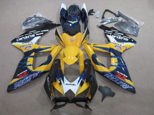 2008-2010 Blue Yellow Corona Extra GSXR 600 Motorcycle Fairings