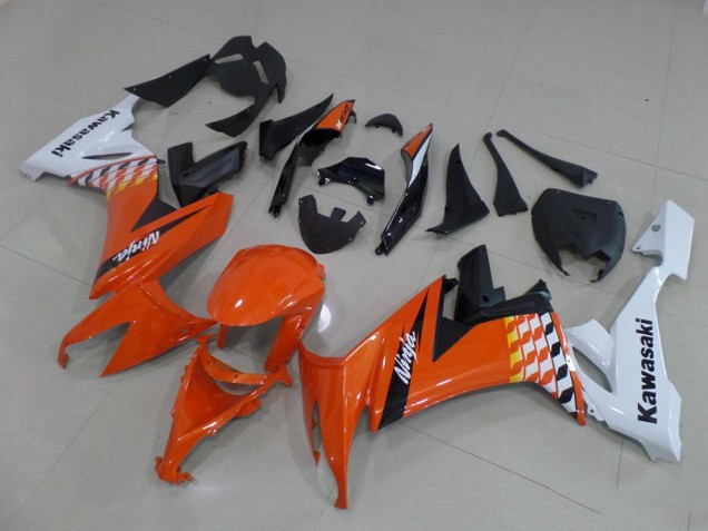 2008-2010 Orange and White ZX10R Motorcycle Fairings 2008-2010 Orange and White ZX10R Motorcycle Fairings