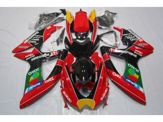 2008-2010 Red Black Jomo GSXR 600 Motorcycle Fairings 2008-2010 Red Black Jomo GSXR 600 Motorcycle Fairings