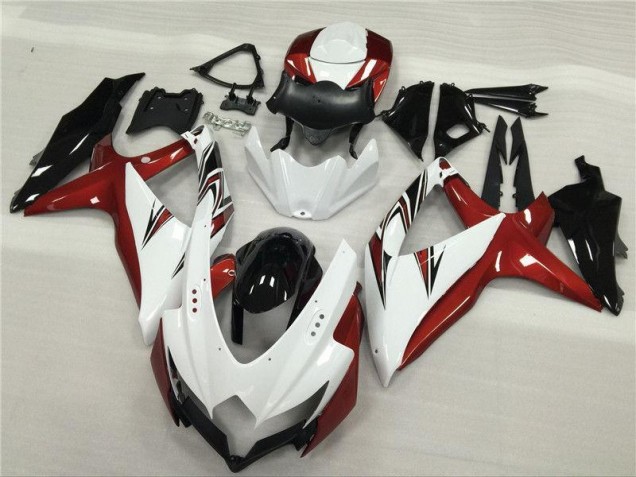 2008-2010 White Red Black GSXR 600/750 Motorcycle Fairings 2008-2010 White Red Black GSXR 600/750 Motorcycle Fairings
