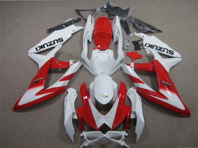 2008-2010 White Red GSXR 600 Motorcycle Fairings 2008-2010 White Red GSXR 600 Motorcycle Fairings