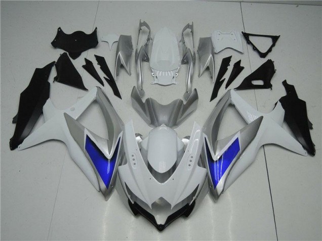 2008-2010 White Silver Blue GSXR 600/750 Motorcycle Fairings 2008-2010 White Silver Blue GSXR 600/750 Motorcycle Fairings