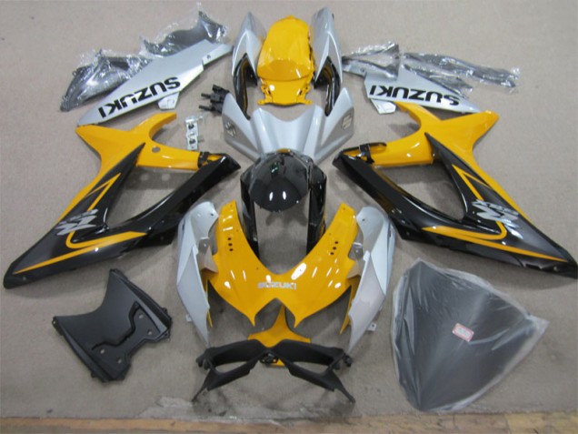 2008-2010 Yellow White Black GSXR 600 Motorcycle Fairings 2008-2010 Yellow White Black GSXR 600 Motorcycle Fairings