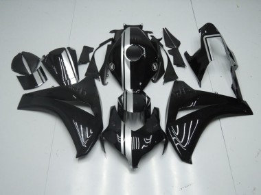 2008-2011 Glossy Black with Silver Stripe CBR1000RR Motorcycle Fairings