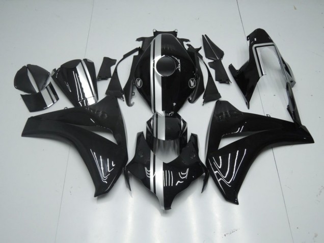 2008-2011 Glossy Black with Silver Stripe CBR1000RR Motorcycle Fairings 2008-2011 Glossy Black with Silver Stripe CBR1000RR Motorcycle Fairings