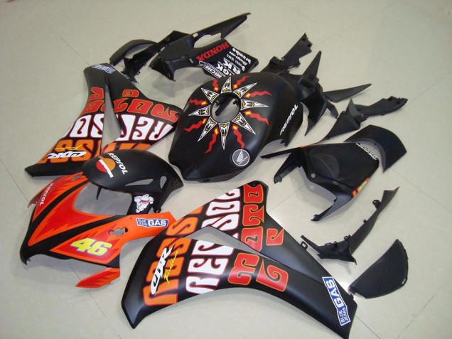2008-2011 Rossi Matte Black CBR1000RR Motorcycle Fairings